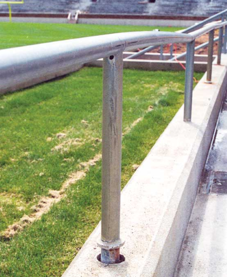 Steel Handrail Design & Embedded Post in Concrete