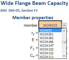 WF BEAM AISC360-05 SECTION F2