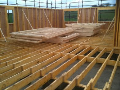 Flooring system using Solid timber floor joists