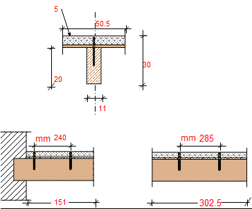 Calculation for mixed concrete-wood floor